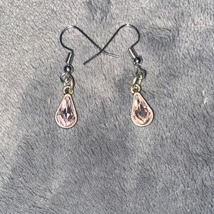 Elegant Pink Teardrop Earrings